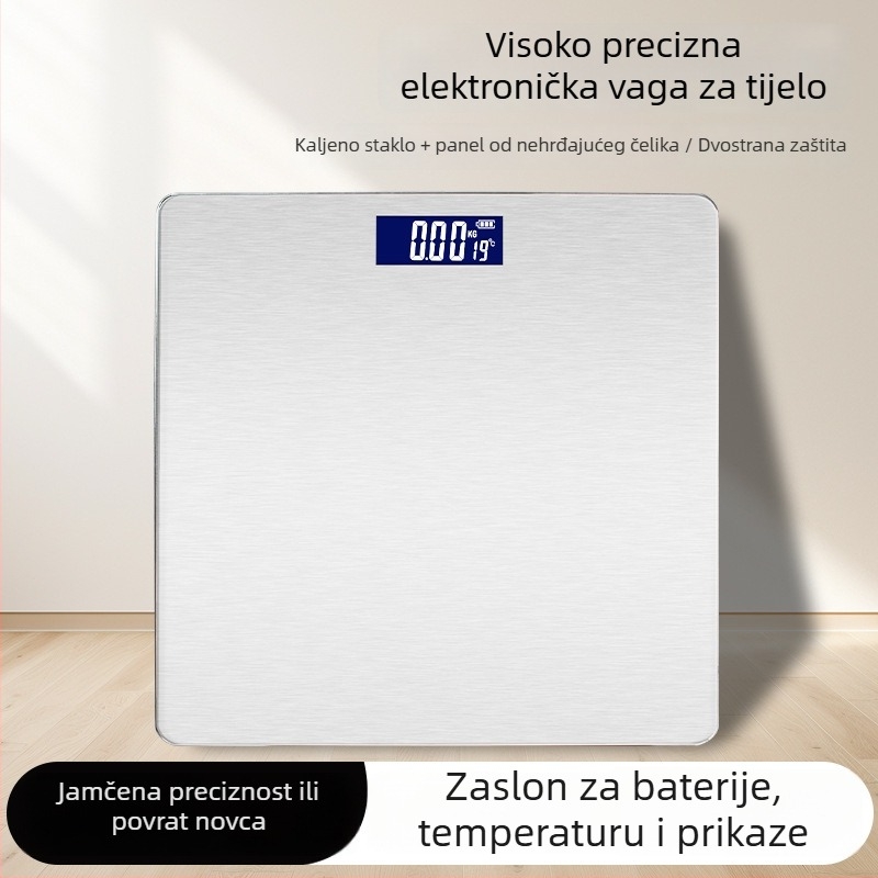 Vaga za tjelesnu težinu, baterijsko napajanje, maksimalna nosivost 180 kg, japanski stil, jednostavan dizajn, pogodna za uredske zaposlenike.