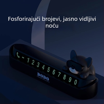 Dodo dog Skriveni nosač registarske oznake automobila — plastični, za privremeno parkiranje, prikazuje broj telefona