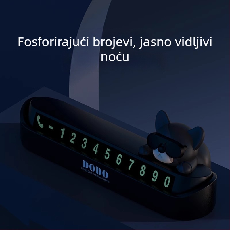 Dodo dog Skriveni nosač registarske oznake automobila — plastični, za privremeno parkiranje, prikazuje broj telefona
