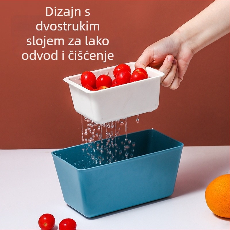 Zhengyan plastični dvostruki tanjur za voće s odvodom, izdanje 2022