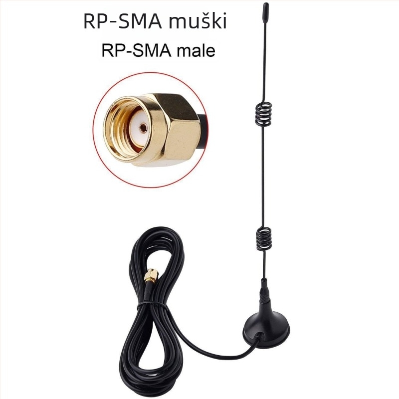 Dual-band WiFi antena s vakuum držačem za vanjski router/modul, 1 m kabel, SWR ≤ 1.5, Shanyang Longke