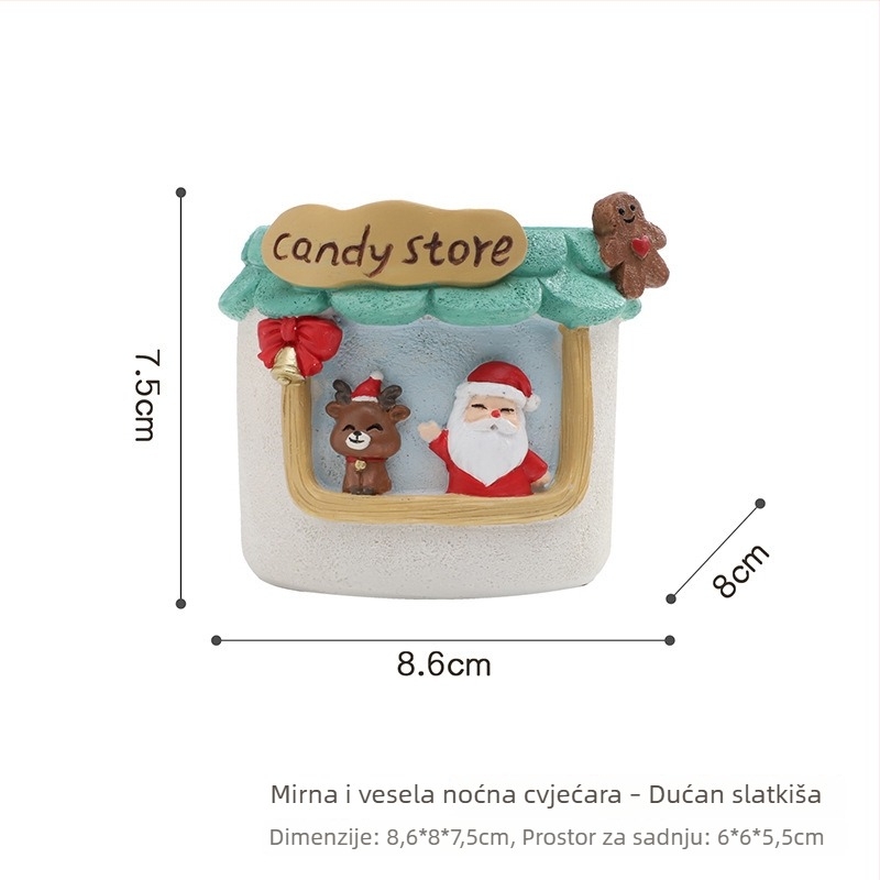 Posuda od smole za sukulente s mini pejzažem, crtani stil, božićna dekoracija Roogo/if