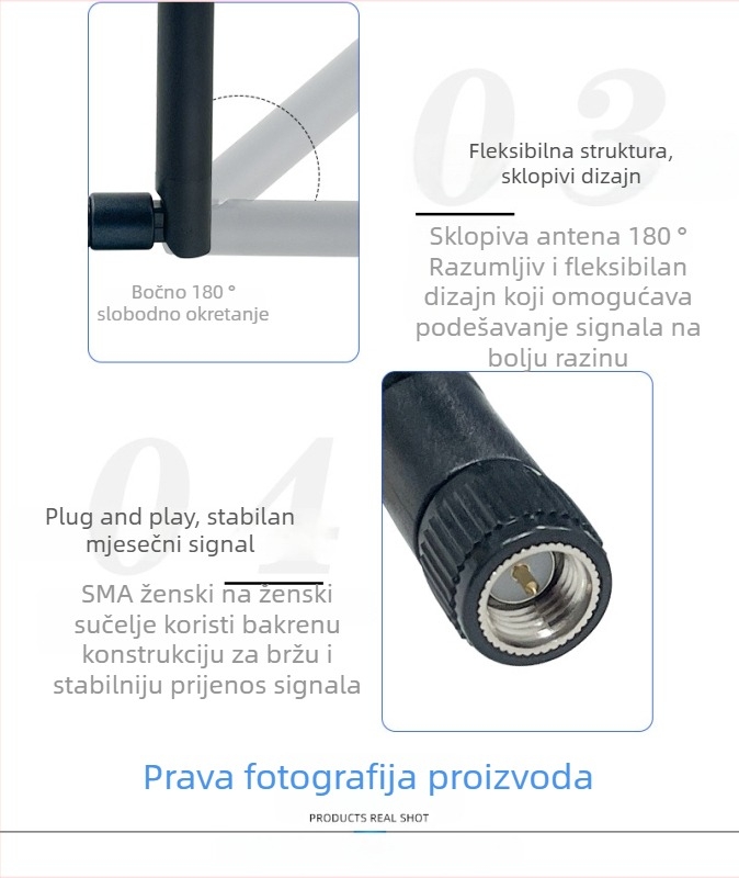WiFi antena 2,4 GHz, SMA priključak, omnidirekcijska, 9 dBi, visok dobitak