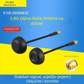 5,8 GHz Mushroom Head FPV antena za trkaće dronove, omnidirekcionalna, ANT58M