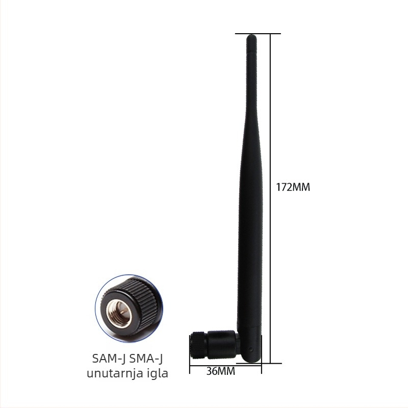 5 dB ljepilasta štapić antena, dvopojasna 2.4/5.8 GHz, sklopiva za GPRS/WiFi rutere