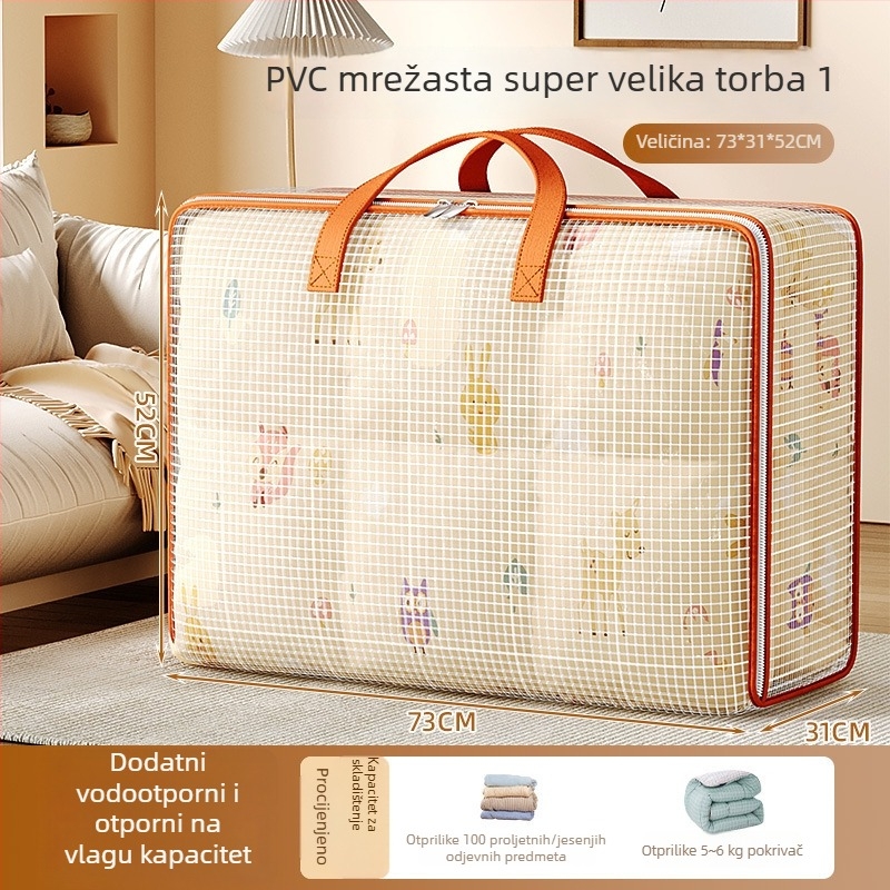 Torba za pohranu deke, PET+PE materijal, stil ručne torbe, višestruka upotreba za spavaću sobu i putovanja, japanski stil