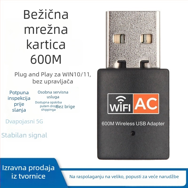 USB WiFi adapter za set-top box, dvopojasni, 2,4/5,8 GHz, 600 Mbps, RTL8811CU