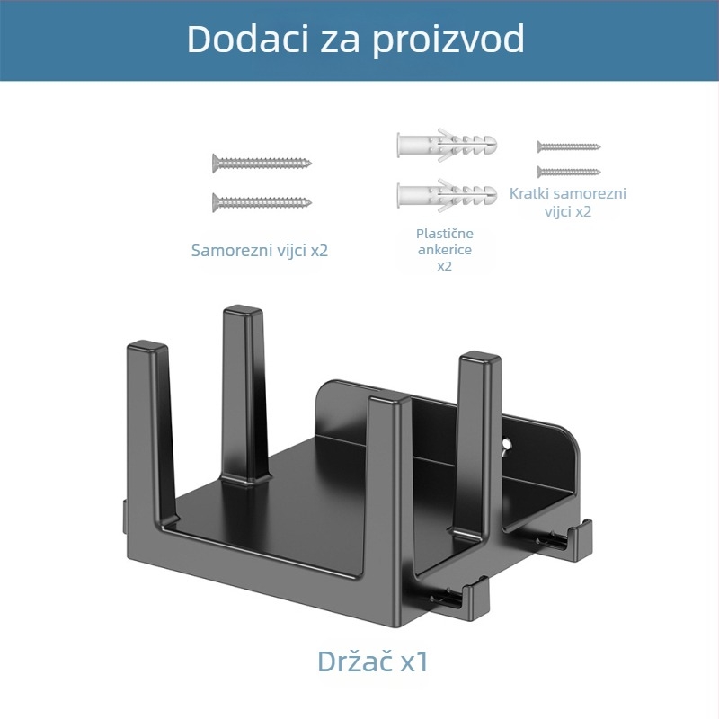 ABS zidni držač za usmjerivač i uređaje s dvostrukim utorima (106 g)