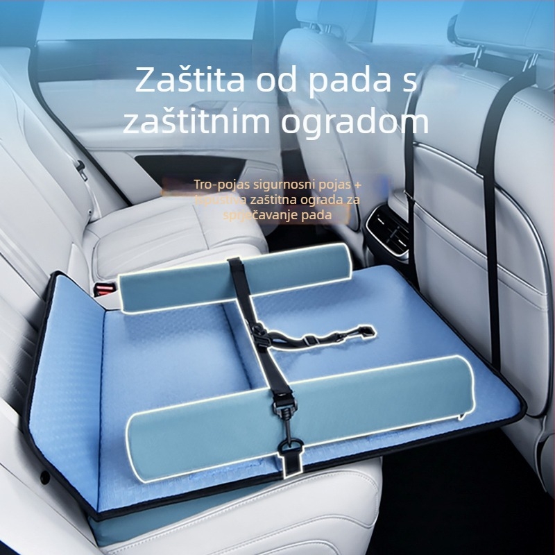 Auto montirana dječja spavaća podloga za stražnje sjedalo, univerzalna prilagodba, bez nadutosti, vlakna bambusovog ugljena, za djecu do 5 godina, nosivost 25 kg