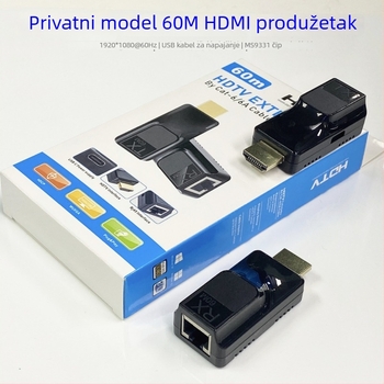HDMI extender 60 m, POC napajanje, jednostrano napajanje, RJ45 na HDTV