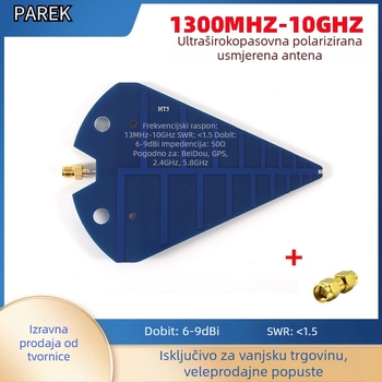HT5 UWB logaritamska periodična antena, raspon 1300–10000 MHz, puni domet, visok dobitak, usmjerena prijemna antena