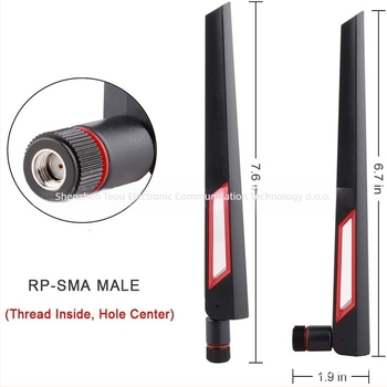Dvobandna Wi‑Fi antena za ASUS AC88U/AC68U, 2.4/5.8 GHz, kroz zid, 10 dBi dobitka, SMA muški konektor, SWR ≤ 1.2