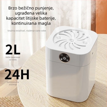 Ovlaživač zraka za spavaću sobu s tihim radom, 10 L spremnik, 3 mlaznice magle, aromaterapijska funkcija, zaštita pri isključivanju, napajanje suhim baterijama, nehrđajuće čelično kućište