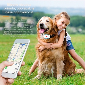 GPS lokator za kućne ljubimce s dvosmjernim pozivom, vodootporan IPX-6, točnost <10 m, trajanje baterije 5 dana, model F35-global
