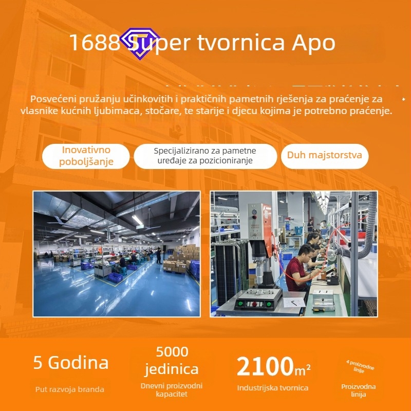 GPS lokator za kućne ljubimce s dvosmjernim pozivom, vodootporan IPX-6, točnost <10 m, trajanje baterije 5 dana, model F35-global