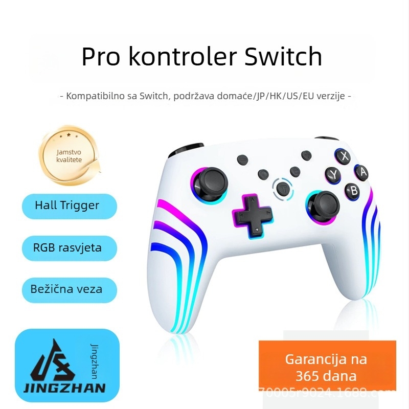 Bežični gamepad Jingzhan 933a — Bluetooth, USB-C sučelje, kompatibilan sa Switch i PC-jem, vibracije i povratna informacija sile