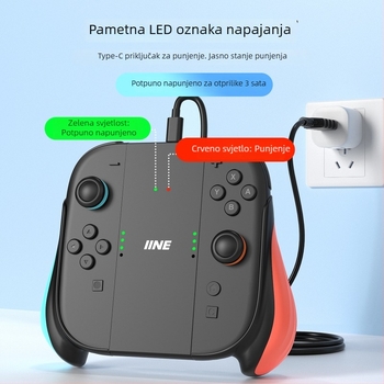 Good Value Switch 2 Punjac za Rukohvat s Dvostrukim Držačima (Lijevi i Desni), Teleskopski Dizajn