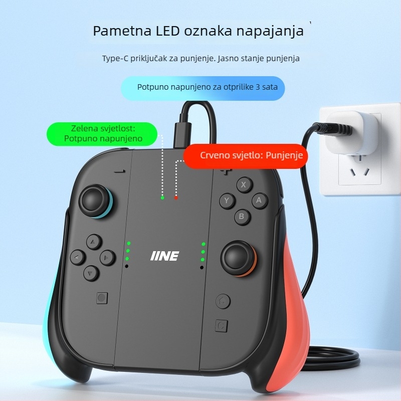 Good Value Switch 2 Punjac za Rukohvat s Dvostrukim Držačima (Lijevi i Desni), Teleskopski Dizajn