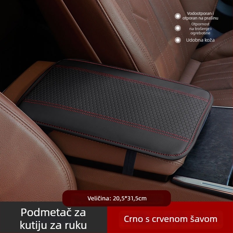 Kožni jastučić za naslon za ruku automobila, univerzalna prilagodba, prilagodljiv