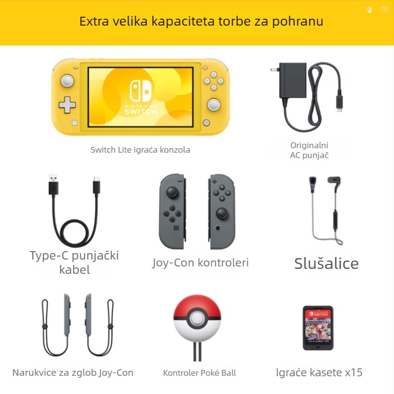 Switch Lite kutija za pohranu – Snowflake tkanina, EVA i YKK zatvarač; kompatibilan sa Switch Lite; težina 0.24 kg; EVA toplinski tiskani izgled, TPU završetak; pakiranje: OPP vrećica