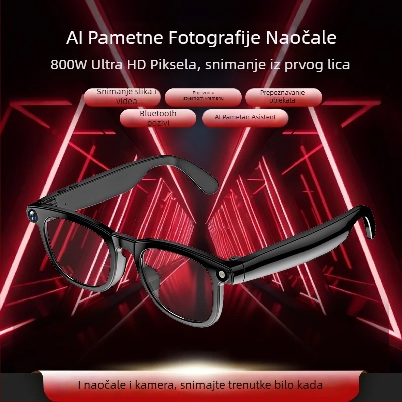AI pametne naočale s prepoznavanjem objekata, kamera za fotografije i video, prijevod, glasovno buđenje i pristup velikom GPT modelu