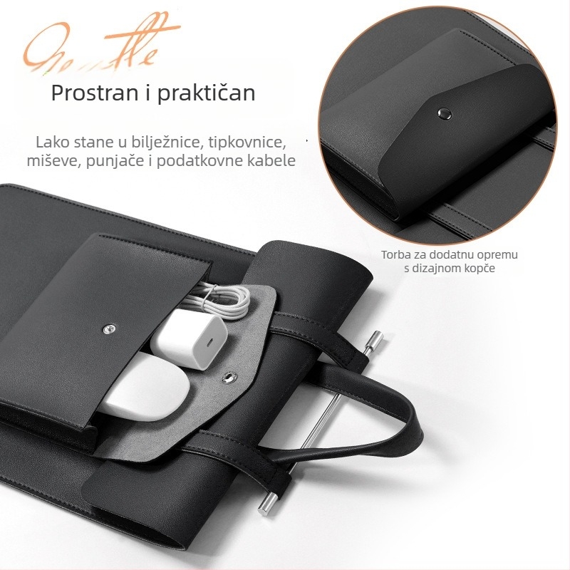 Torba za prijenosno računalo za uređaje 12,9–14 inča, pohrana za iPad/tablet, MacBook kompatibilan, mogućnost ispisa logotipa