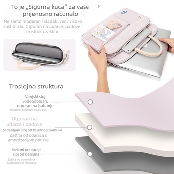 Slatka torbica za prijenosno računalo s jastučićem od zraka, 14 inča, ručna torba, kompatibilna s Xiaoxin 15,6 inča laptopom i 13,3 inča tabletom iPad