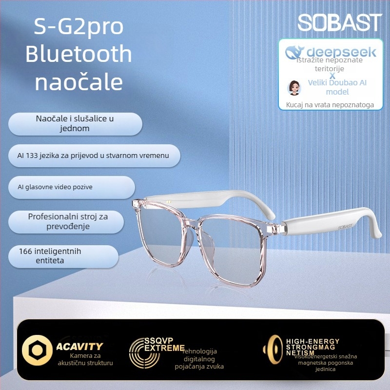 Sobast SG2pro Bluetooth naočale s AI prijevodom i simultanim prevođenjem, dodirno upravljanje