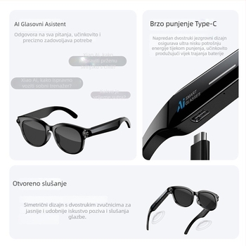 Pametne naočale s Bluetooth pozivima, fotografiranjem i snimanjem videa, prijevodom i prepoznavanjem, HD kamerom, upravljanje dodirom i gumbom