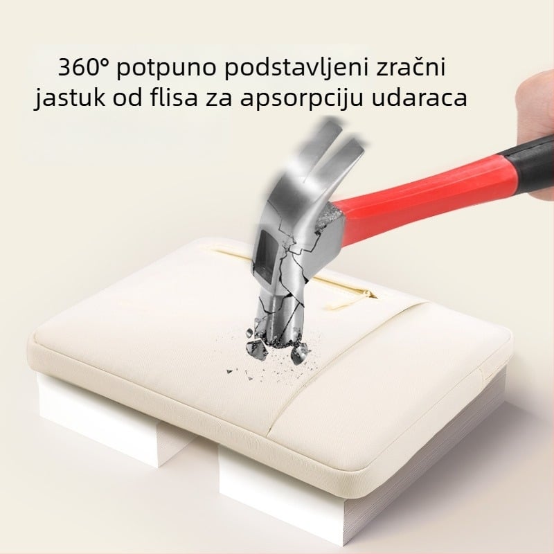 Univerzalna torbica za tablet i laptop s velurovom podstavom i zaštitom zračnim jastukom; vodootporna, otporna na habanje i udarce