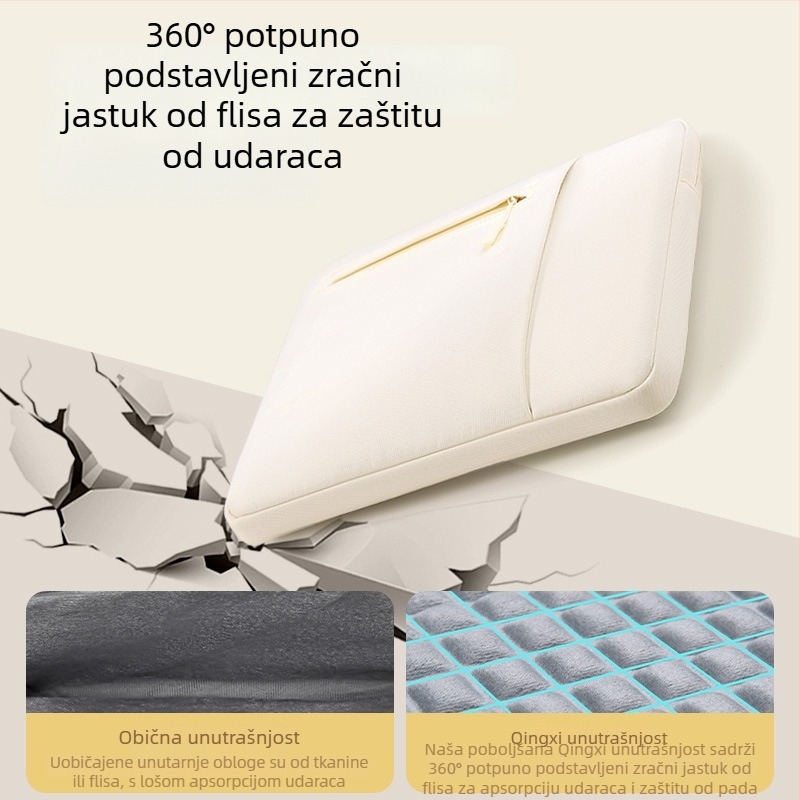 Univerzalna torbica za tablet i laptop s velurovom podstavom i zaštitom zračnim jastukom; vodootporna, otporna na habanje i udarce