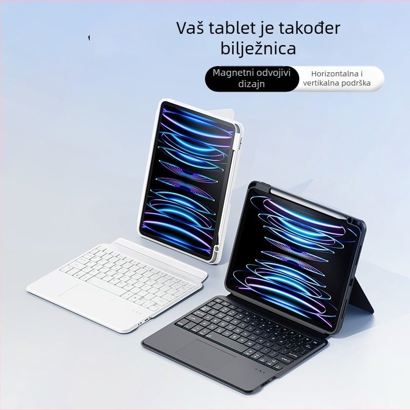 Bežična Bluetooth tipkovnica za iPad s magnetskim odvojivim dizajnom (Model JQ-JPIPAD-002)