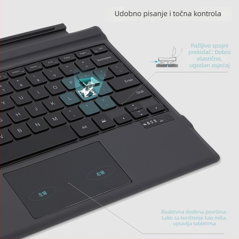 Surface tipkovnica za Microsoft Surface Pro 4–7 s dodirnom pločom – Bluetooth bežični WR218 (2021)
