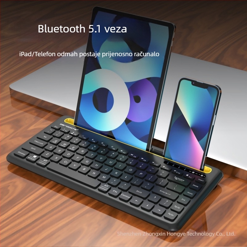 Bluetooth 5.1 bežična tipkovnica za mobitele, tablete i prijenosna računala (Model X905; Bluetooth sučelje; Ergonomska; OEM-ready)