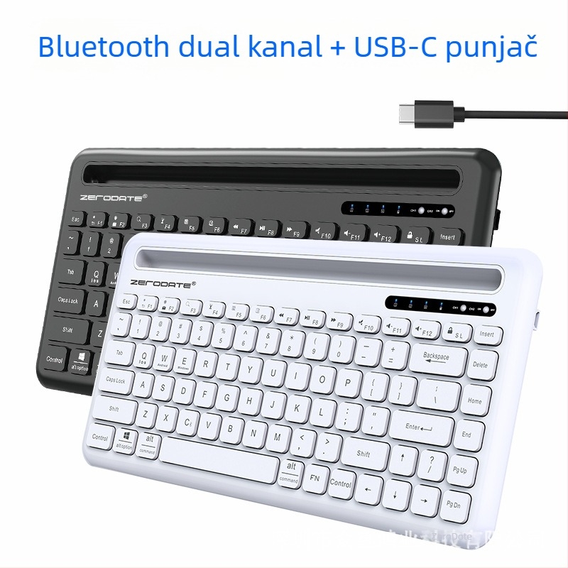 Bluetooth 5.1 bežična tipkovnica za mobitele, tablete i prijenosna računala (Model X905; Bluetooth sučelje; Ergonomska; OEM-ready)