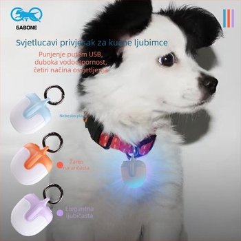 Dvostrano LED svjetlo za šetnju psa, 360°, punjivo, viseće