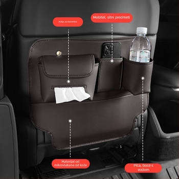Organizator stražnje sjedalice automobila – sve sezone, Nappa koža, montiran u auto, zaštita od prljavštine i udaraca nogu