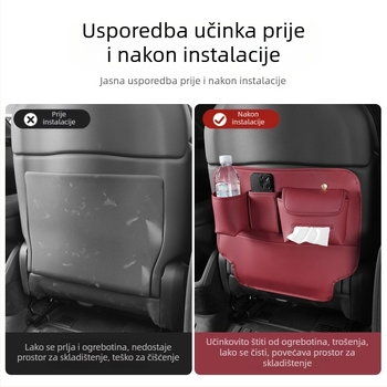 Organizator stražnje sjedalice automobila – sve sezone, Nappa koža, montiran u auto, zaštita od prljavštine i udaraca nogu