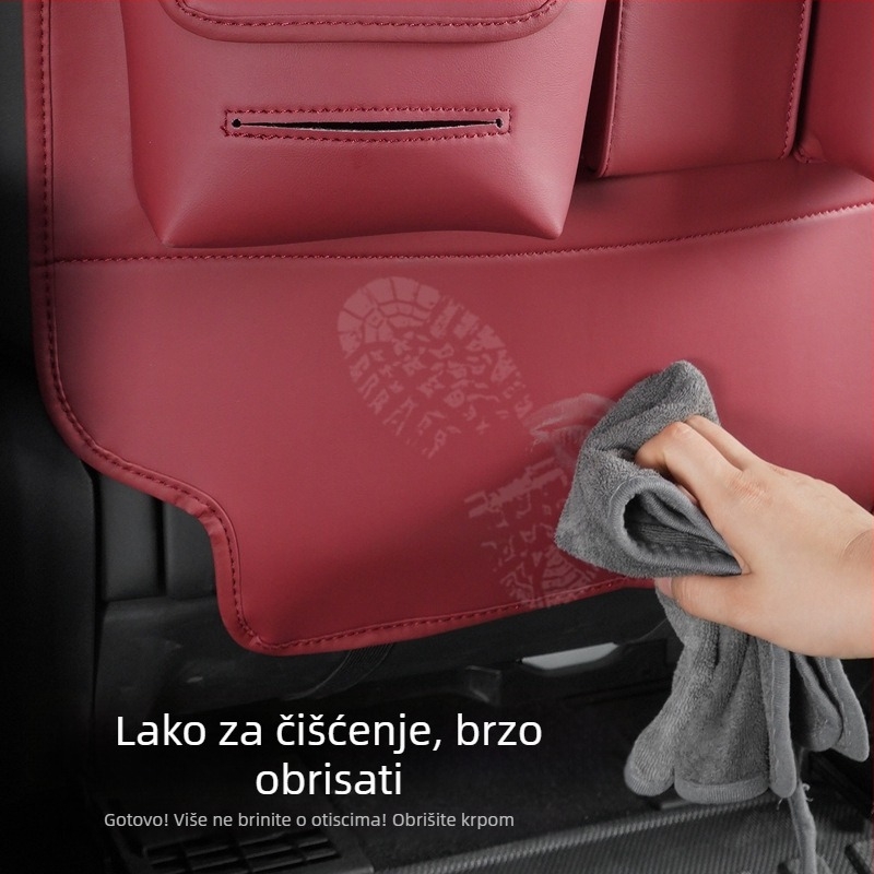 Organizator stražnje sjedalice automobila – sve sezone, Nappa koža, montiran u auto, zaštita od prljavštine i udaraca nogu