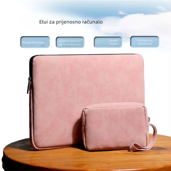 Lagana torbica za prijenosno računalo i tablet s airbag-om amortizacijom, PU koža, vodootporna, zatvarač, mekana ručka, prilagođeno logo
