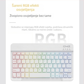 Bežična Bluetooth tipkovnica s RGB pozadinom, punjiva, tiha – kompatibilna s tabletima i telefonima (iPad, Huawei)