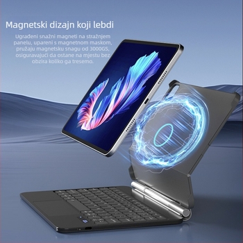 Bežična tipkovnica otporna na padove za zaštitnu masku iPad Pro, kompatibilna s iPad Pro 11-inča te modeli 12,9/13-inča iPad Air 4–7, Bluetooth, kabel duljine 50 cm, težina 1,8 kg