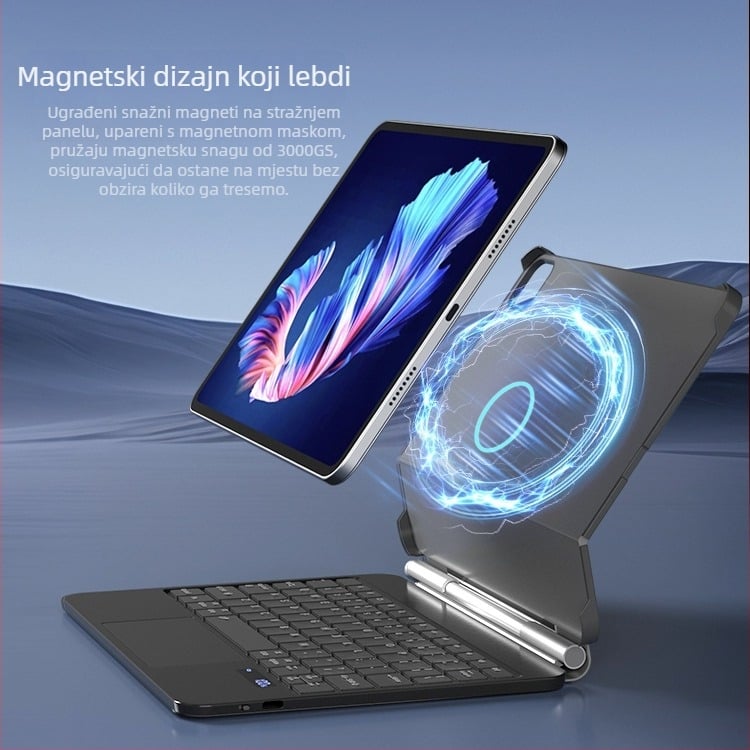 Bežična tipkovnica otporna na padove za zaštitnu masku iPad Pro, kompatibilna s iPad Pro 11-inča te modeli 12,9/13-inča iPad Air 4–7, Bluetooth, kabel duljine 50 cm, težina 1,8 kg