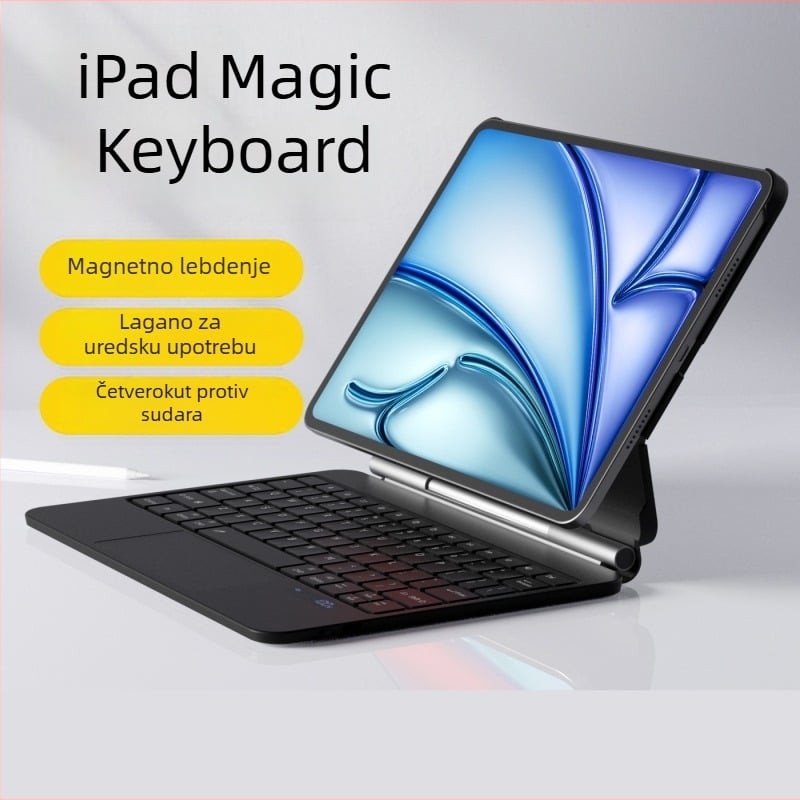 Bežična tipkovnica otporna na padove za zaštitnu masku iPad Pro, kompatibilna s iPad Pro 11-inča te modeli 12,9/13-inča iPad Air 4–7, Bluetooth, kabel duljine 50 cm, težina 1,8 kg