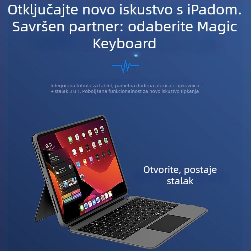 Odvojiva podijeljena tipkovnica s magnetskim dodirnim zaštitnim kućištem za iPad 11-inčni i 12,9-inčni