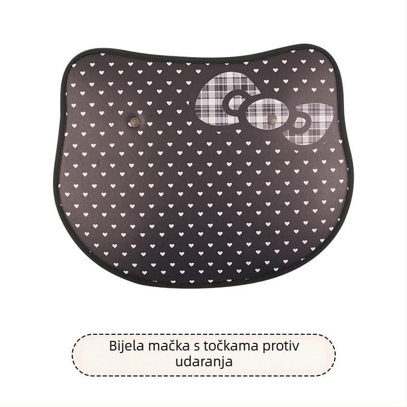 Zaštitna navlaka stražnji dio automobila za djecu – leopard uzorak, detalj srce mašna, protiv prljanja i trenja (Brand: Cow mom craft; Materijal: PU; Nadomještaj: spužva; Stil: Univerzalan)