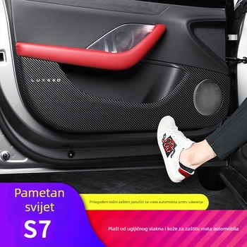 SNBLO Kožni zaštitnik praga automobila – kožna umetnina za unutarnji dekor