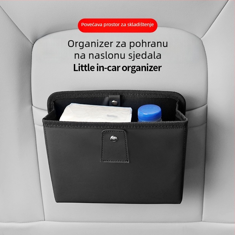 Kožni unutarnji spremnik za automobil – viseći organizator za vrata, koš za otpad, model LJT-03