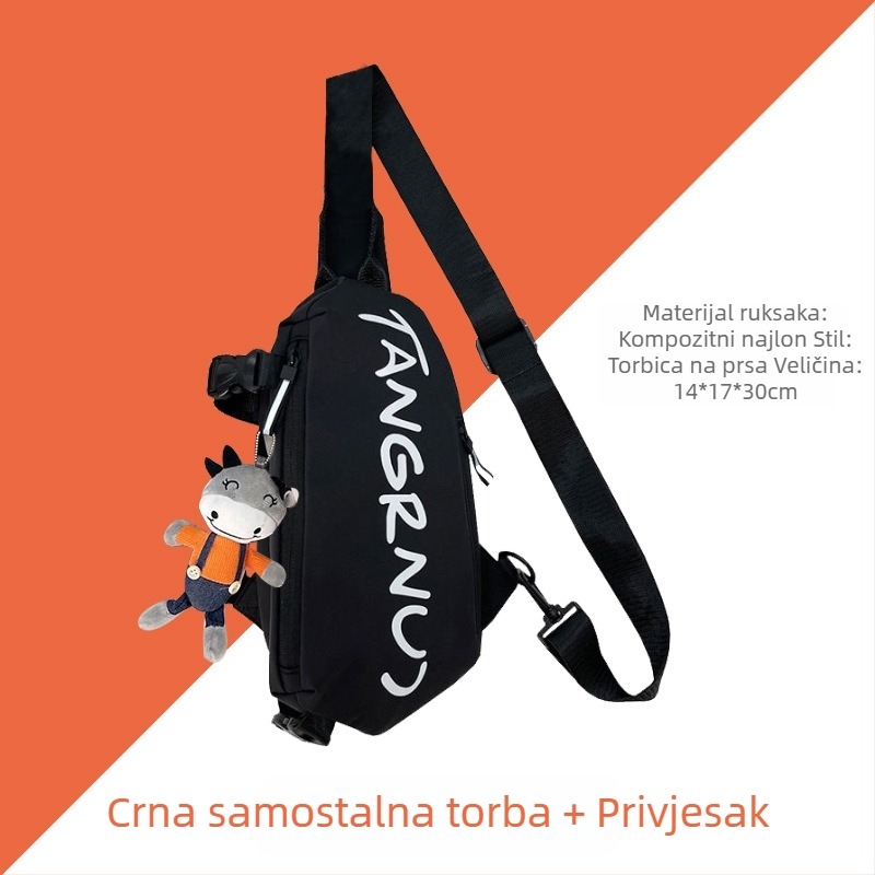 Muška crossbody torba - poliester, gradski stil, prozračna i antibakterijska, 0,18 kg, pogodna za putovanja u slobodno vrijeme