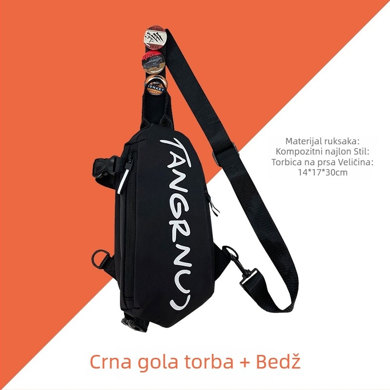Muška crossbody torba - poliester, gradski stil, prozračna i antibakterijska, 0,18 kg, pogodna za putovanja u slobodno vrijeme